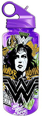 DC Comics DJ0964 Dawn of Justice Wonder Woman She's A Treat to Human Kind Tritan Water Bottle, 20 oz, Multicolor