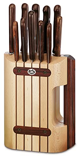 Victorinox Ceppo portacoltelli con contenuto, 11 pezzi, incl. 11 coltelli da cucina, custodia coltelli, in legno, marrone