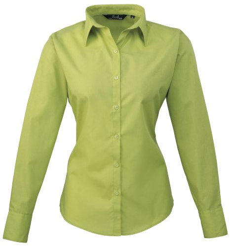 Premier Fitness Poplin Long Sleeve Blouse Camicia da Donna, Verde Lime, 46
