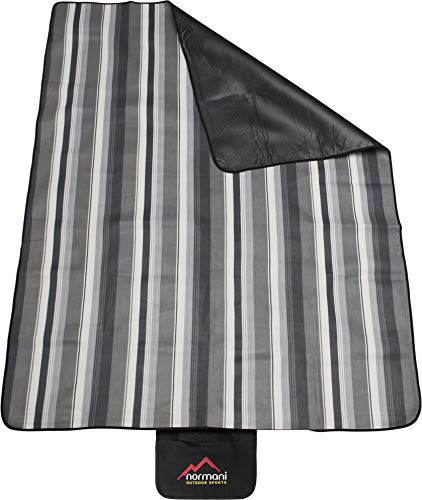 normani Outdoor Campingdecke Fleece mit Tragegriff wasserdicht isoliert Farbe Grau gestreift
