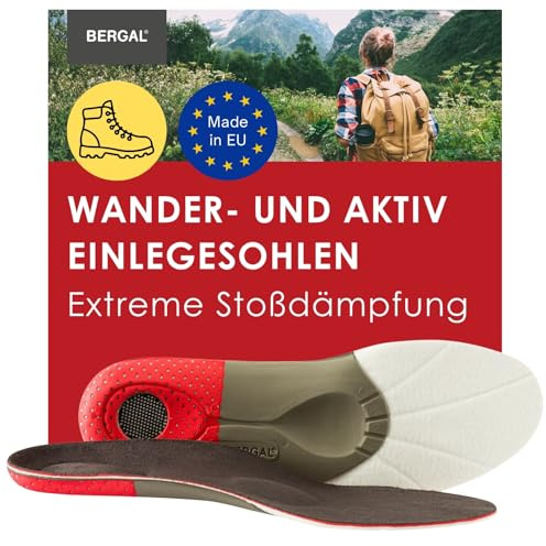 Bergal X-Treme Komfort Premium-Einlegesohle für optimale Polsterung, Dämpfung und Stabilisierung, ultraleichter Laufkomfort bei Extrembelastungen in Sport und bei allen Freizeitaktivitäten, Gr. 44