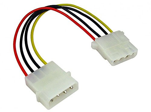 rhinocables - Molex LP4 Power Adapter Cable | 5.25in PSU Lead for HDD, SSD, DVD RW | PC Cable Extensions | Molex Power Extension | Easy Installation, Molex Extension