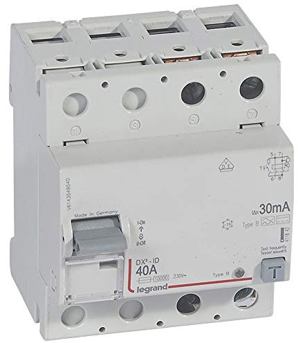 Legrand 411842 Interruptor Diferencial - Potencia de 230W - Intensidad de 40A y Sensibilidad de 30 mA - Color Gris - 78x101x89 cm - 1 Pieza
