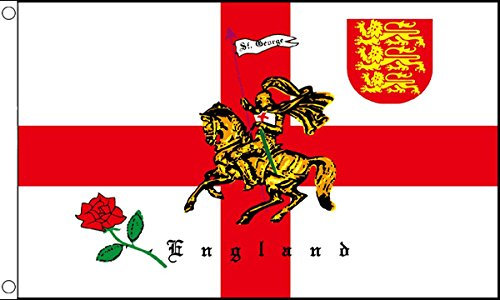 GIZZY® England Rose Lion (St George Charger) 3' x 2' flag