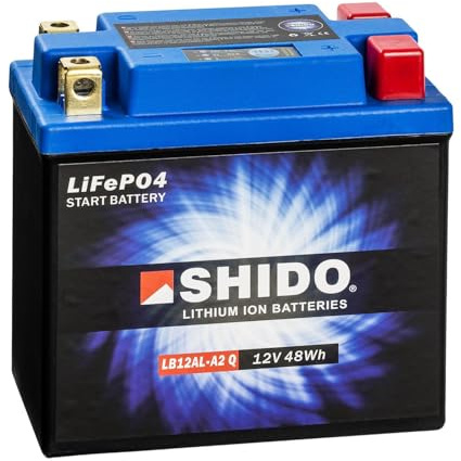 lb12al litio Shido LiFePO4 A2/YB12AL-A2 – Batteria, 12 V/12Ah (dimensioni: 136 x 82 x 162)