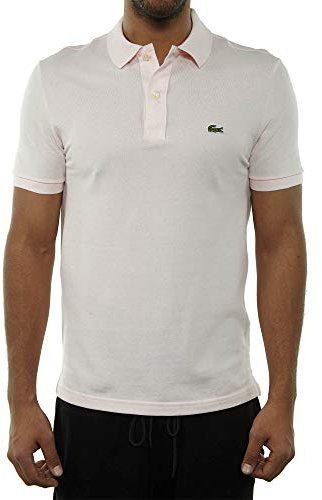 Lacoste Polo da uomo Slim Fit L12.12 a maniche corte in piqué, Rosa chiaro, S