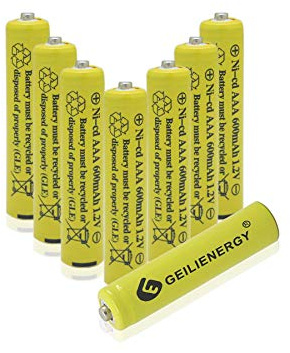 GEILIENERGY Lot de 8 piles rechargeables AAA NiCd 600 mAh triple A pour lampes solaires de jardin