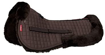 LeMieux Merino+ Half Saddle Pad - English Saddle Pads for Horses - Equestrian Riding Equipment and Accessories (Brown - Medium)