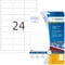 HERMA 4691 Wetterfeste Folienetiketten, 25 Blatt, 66 x 33,8 mm, 24 pro A4 Bogen, 600 Stück, selbstklebend, bedruckbar, matt, blanko Klebeetiketten Aufkleber aus Folie, weiß