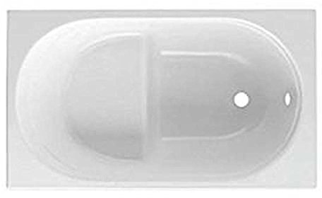 Original Trade Rubino – Coque de baignoire rectangulaire blanche, avec assise, 120 x 70 cm, sans panneau