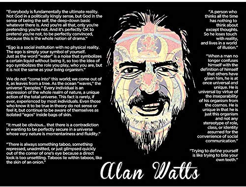 Wee Blue Coo Alan Watts Everybody Is Fundamentally Ultimate Face Quote Art Print Poster Wall Decor 12X16 Inch