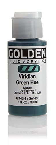 Or acrylique fluide peindre 1 teinte vert Viridian once-historique