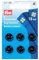Prym Schaltflächen, Metal, Schwarz, 13 mm Größe, 6