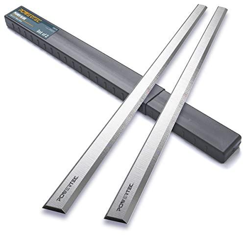 POWERTEC Set di 2 lame per pialla da 30,5 cm per Craftsman 23378, Jet JWP-12, JWP-12-4P, JWP-12DX, Rockwell RK9018, Wilton 99178, 34463, lame di ricambio per pialla Craftsman 23315, set di 2 (12818)