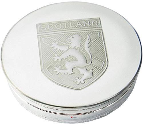 I LUV LTD Pewter Trinket Box Large Scotland Lion Rampant St Andrew Cross Embossed Lid 90mm