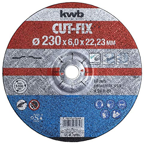 kwb Schruppscheibe Cut-Fix 793965 (230 x 22, gekröpft, 6.0 mm dick, für Metall und Stahl, für Winkelschleifer)