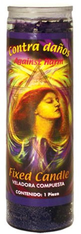 MAGIE/MYSTIK/KOMPLETTES RITUAL: Magische Kerze aus Glas AGAINST HARM (Gegen Unheil) mit Anleitung und Zeitpunktangaben