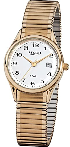 Regent Damen-Armbanduhr XS Analog Edelstahl beschichtet 12300076