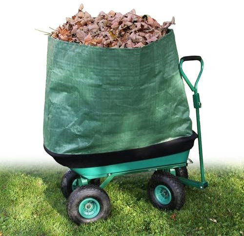 Extenseur Chariot de Jardin Cuve Basculante 75 litres pour Brouettes - Multiplie par 4 Le Volume de Vos Brouettes - Ultra Résistant pour Chariots 75L - Vert