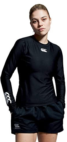 Canterbury Women's Thermoreg Long Sleeve Top | Compression Shirt | Base Layer Top with Heat Retention & Thermal Regulation, Black, L