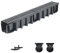 1m Entwässerungsrinne Tiefe 148mm Belastungsklasse C250, Gußrost komplett SET (schwarz)