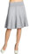Caspar Damen Midi Sommer Leinenrock Knielang Sommerrock mit Stretch Bund - RO014, Farbe:hellgrau, Mode Größe:S-M