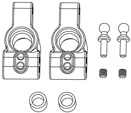 Carson 500405352 - Modellbauzubehör: X10EB Achsschenkel-Set, hinten