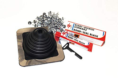 Rohrmanschette 22-101mm, Nr. 2 eckig, aus EPDM schwarz, inklusive Montageset zur Befestigung