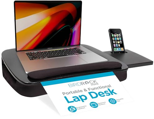Sofia + Sam Multi Tasking Memory Foam Lap Desk (Black Top) | Tablet Holder | Mouse Deck | Lapdesk for Students