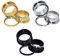 D&Min Jewelry 3 Paare/6er Set Edelstahl Schraub Tunnel Plugs Ear Stretcher Gold&Silber&Schwarz 2g(6mm)