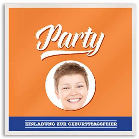(20 x) Einladungskarten Geburtstag Zwieback Verpackung mit Bild Einladungen