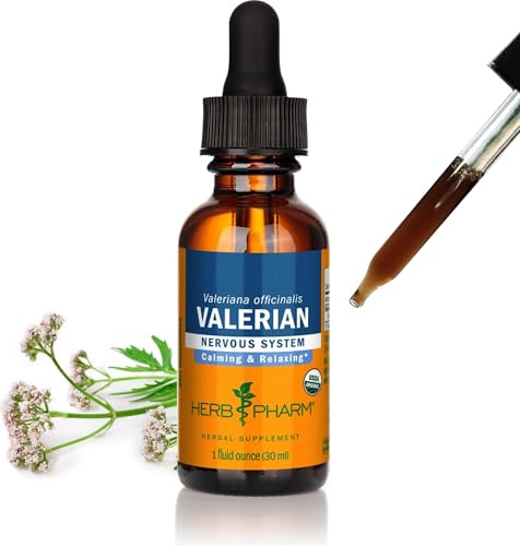 Herb Pharm Valerian Liquid Extract: USDA Organic Calming Valerian for Sleep & Relaxation, Fast-Absorbing Liquid Herbal Supplement with Valerian Root & Rhizome, Up to ~3 Week Suppl, 1 oz*