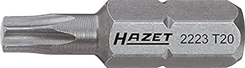 Hazet 2223-T27 Embout-tournevis hexagone massif 1/4'' torx intérieur Taille T 27 longueur 25 mm
