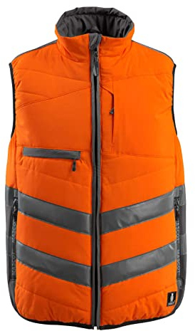 Mascot 15565-249-1418 Grimsby Safe Supreme Padded Water Repellent Class 1 Winter Gilet, Size 2XL, Hi-Vis Orange/Dark Anthracite