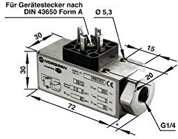 Norgren Druckschalter Pneumatisch 0880300 G1/4 0,5 bis 8 bar 1 Umschalter (RT) 1 Stück