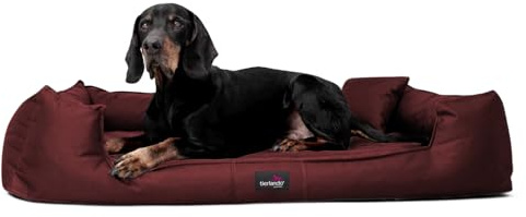 tierlando® Orthopädisches Hundebett Goofy für große Hunde XL bis XXXL mit waschbarerem Polyester-Bezug, ideal bei Gelenkproblemen Größe: 90x75cm | Farbe: 29 Bordeaux
