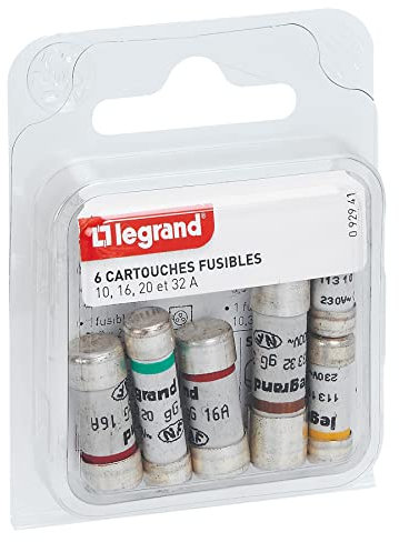 Legrand - Lot de 6 cartouches fusibles pour porte-fusibles - sans témoin