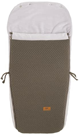 Baby's Only - Buggysack Robust - Für Kinderwagen - Fußsack Kinderwagen - Abnehmbare Front - Mit 3-Punktgurt - Luxuriöser Gestrickte - Warm & Weich - Taupe