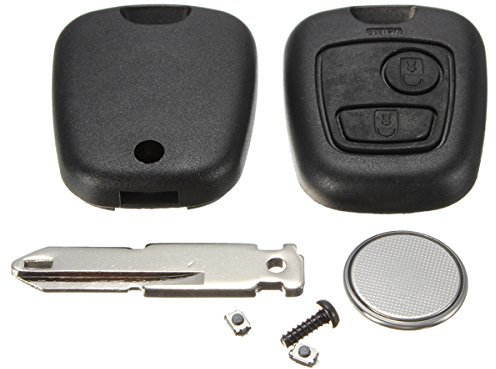 AUDEW Coque Plip Clé Télécommande pour Peugeot 206 +2 Switchs +Pile