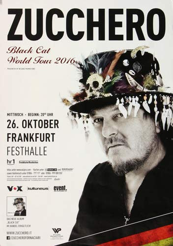 Zucchero - Black Cat, Frankfurt 2016 » Konzertplakat/Premium Poster | Live Konzert Veranstaltung | DIN A1 «