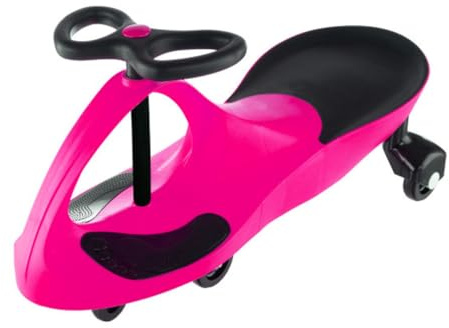 Wiggle Car Ride On Toy - No Batteries, Gears or Pedals - Twist, Swivel, Go - Outdoor Ride Ons for Kids 3 Years and Up by Lil' Rider (Hot Pink and Black)