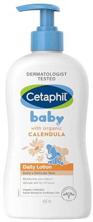 Cetaphil Baby Daily Lotion with Organic Calendula |Vitamin E | Sweet Almond & Sunflower Oils |13.5 Fl. Oz