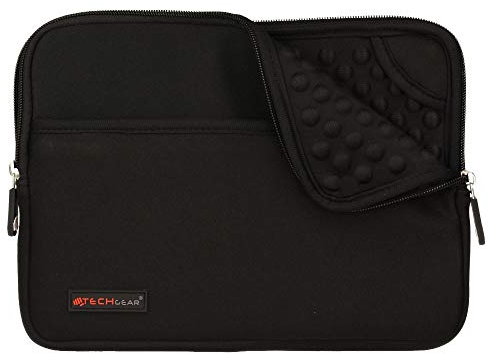 TECHGEAR Neoprene Zipped Sleeve Case Cover 11-13, Anti-Shock Lining fits iPad Pro 13 / Pro 12.9, Samsung Tab S10/S9/S8 Plus S9 FE+ 12.4, Book 12, Surface Pro 11/10/9/8/7, MacBook 13, 11 Laptops