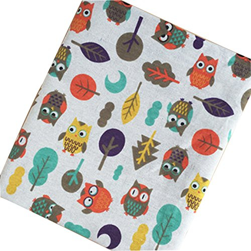UOOOM 1 Stk 60 x 150cm Baumwollstoff Süße Eule Designs Stoff Patchwork Baumwolle tuch Stoffe zum Nähen Quilten DIY Handwerken Sofadekoration, Wurfkissen (Pattern-1)