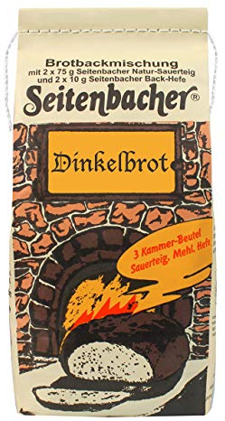 Seitenbacher Dinkelbrot Backmischung für 1.2 kg Brot I Einfach I Vollkorn I ohne Zusätze I weizenfrei I (2 x 935 g)