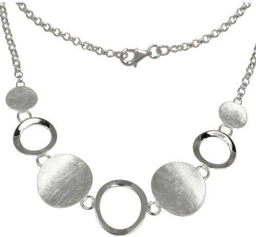 SilberDream Halsschmuck 45cm Collier Kette matt Elemente 925er Silber SDK400 Silber Collier