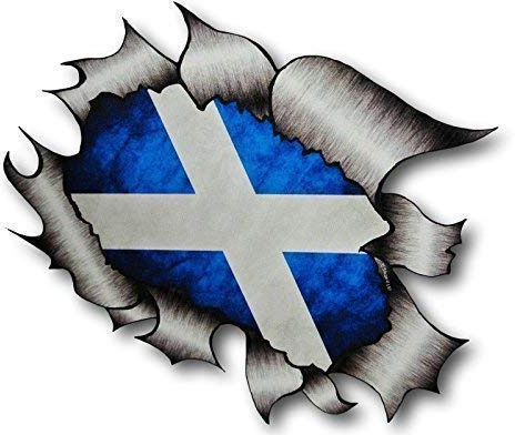Sticar-it Ltd RIPPED TORN METAL Car Sticker Scottish Saltire Scotland Flag Vinyl decal Van Large 205x160mm approx.