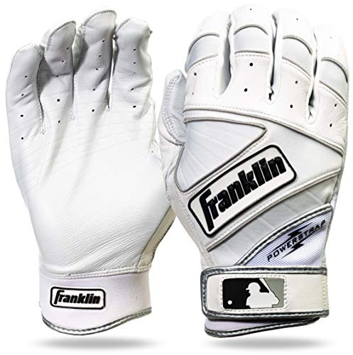 Franklin Sports MLB Powerstrap Guanti da battitore, Uomo, Pearl/White