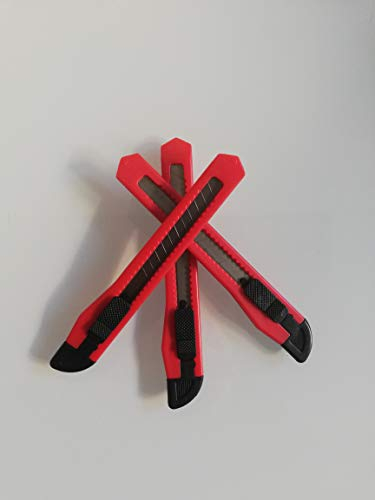 Cuttermesser 9 mm I Packmesser I Kartonmesser I 50 x Teppichmesser mit Abbrechklingen I Teppichmesser, Stanley-Messer, Japanmesser