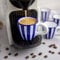 City to Cottage® Cerámica en Azul Marino a Rayas | Hecha y Pintada a Mano | Cerámica Esmaltada 2oz/60ml | Set de 4 Tazas de Café Espresso | Regalo